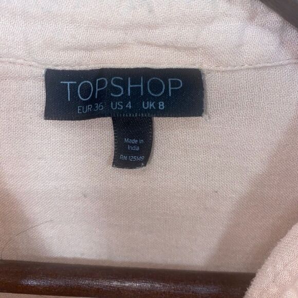 Women's TopShop Rose Pink Button Down Shirt - Picture 7 of 15